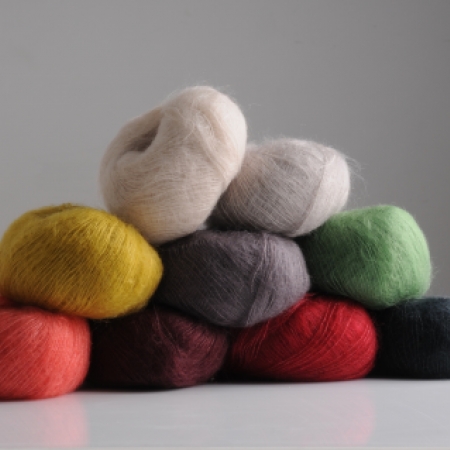 Fluff yarn by Mrs Moon in nine colours